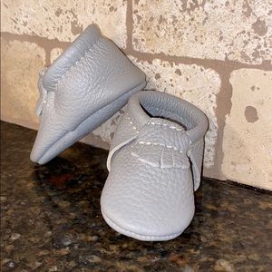 Sky Grey Baby Moccasins
